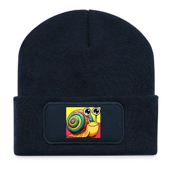 Schnecke - Recycelte Patch Beanie - French Navy - Vorne