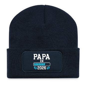 Future dad 2026 birth announcement - Recycled Patch Beanie - french navy - Front