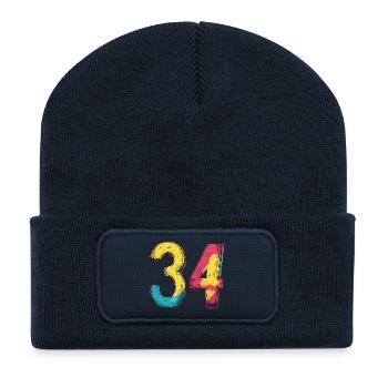 34 Number Colorful - Recycled Patch Beanie - french navy - Front