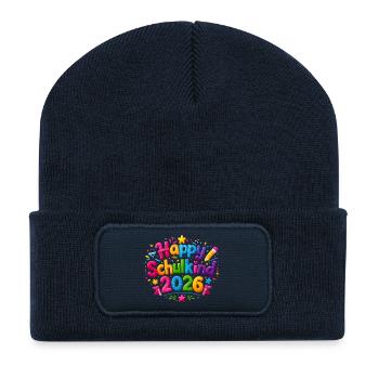 Happy Schoolchild 2026 School Enrollment - Recycled Patch Beanie - french navy - Front