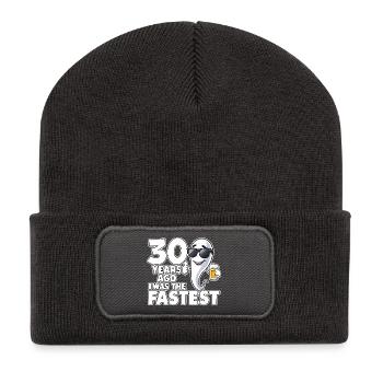 Vor 30 Jahren: Der schnellste lustige Geburtstag - Recycelte Patch Beanie - Dunkelgrau - Vorne