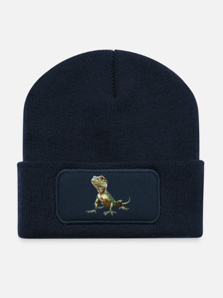 Eidechsen Eidechse - Recycelte Patch Beanie - French Navy