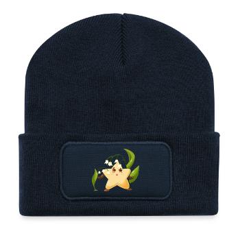 Twinki l'étoile découvre le joli muguet  - Beanie recyclé à patch - bleu marine - Devant