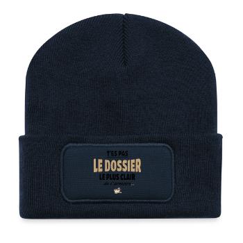 T’es pas le dossier le plus clair de l’armoire - Beanie recyclé à patch - bleu marine - Devant