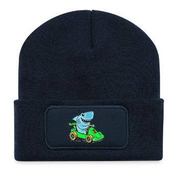 Hai Racer Go-Kart Abenteuer - Recycelte Patch Beanie - French Navy - Vorne