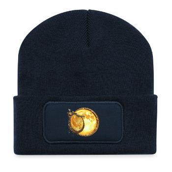 Harpe Lunaire d’Or - Beanie recyclé à patch - bleu marine - Devant