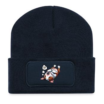 Miniatur Bullterrier Bully Bullterrierbesitzer - Recycelte Patch Beanie - French Navy - Vorne