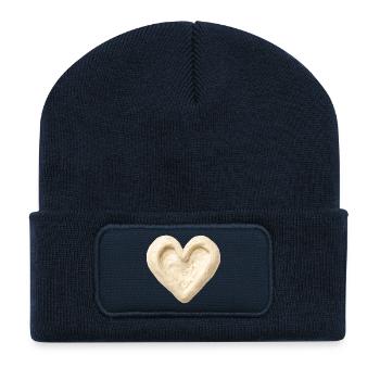 Sourdough Heart Baking Bread Dough Design - Recycled Patch Beanie - french navy - Front
