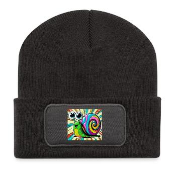 Escargot - Beanie recyclé à patch - charbon - Devant
