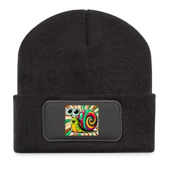 Escargot - Beanie recyclé à patch - charbon - Devant