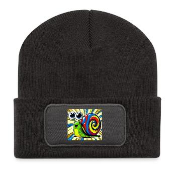 Escargot - Beanie recyclé à patch - charbon - Devant
