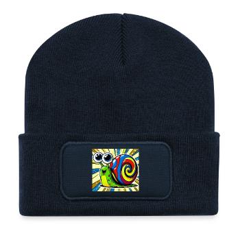 Snail - Recycled Patch Beanie - french navy - Front