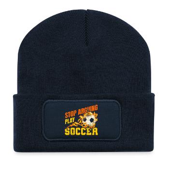 Football Funny Saying - Recycled Patch Beanie - french navy - Front