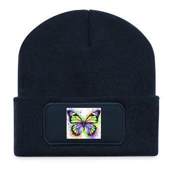 butterfly - Recycled Patch Beanie - french navy - Front
