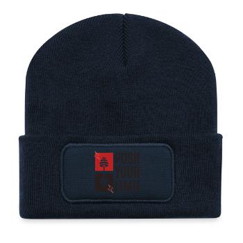 Grenzen verschieben – Designmotivation, Sport - Recycelte Patch Beanie - French Navy - Vorne