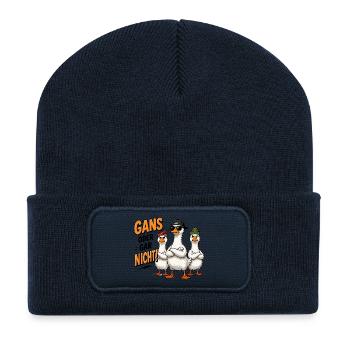  Gans Oder Gar Nicht Lustige Coole Gänse Gang Für - Recycelte Patch Beanie - French Navy - Vorne