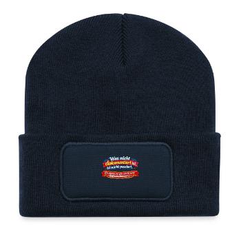 was nicht Documentiert ist ist nicht passiert  - Recycelte Patch Beanie - French Navy - Vorne