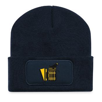Imker Smoker Bienenzucht Bienenflüsterer Logo - Recycelte Patch Beanie - French Navy - Vorne