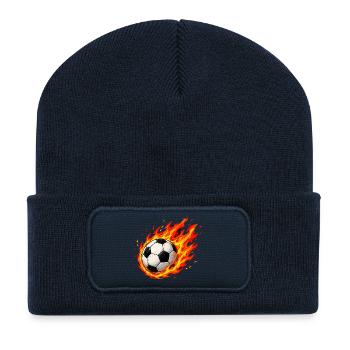 Football in the fire - Recycled Patch Beanie - french navy - Front