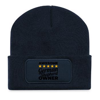 Meilleur propriétaire de berger allemand - Beanie recyclé à patch - bleu marine - Devant