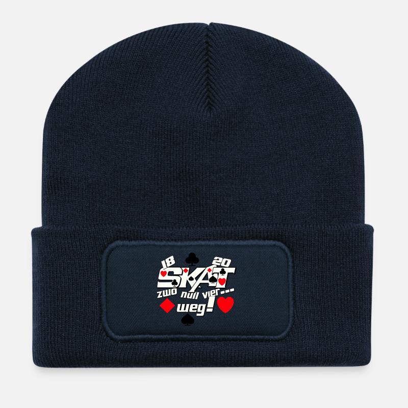 Skat , Preisskat 18 20 zwo null vier weg - Recycelte Patch Beanie - French Navy