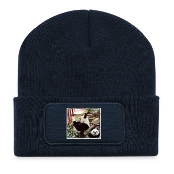 Mode Panda activé - Beanie recyclé à patch - bleu marine - Devant