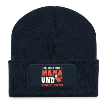 Hühnerflüsterer Huhn Hühnerhalter Hühner - Recycelte Patch Beanie - French Navy - Vorne