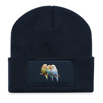 Wellensittiche  - Recycelte Patch Beanie - French Navy - Vorne