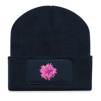 Bleuet rose - Beanie recyclé à patch - bleu marine - Devant