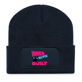 Innere Stadt gebaut – Städtische Stärke & Stadtstolz - Recycelte Patch Beanie - French Navy - Vorne