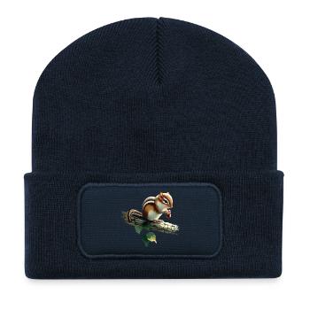 Tamia - Beanie recyclé à patch - bleu marine - Devant
