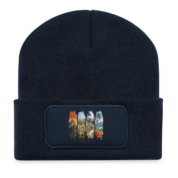 Haiti Urlaub Travel – Karibik Kultur & Land Motiv - Recycelte Patch Beanie - French Navy - Vorne