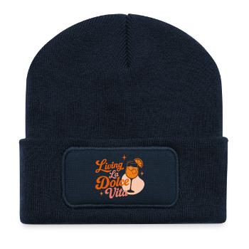 Dolce Vita Spritz  - Recycelte Patch Beanie - French Navy - Vorne