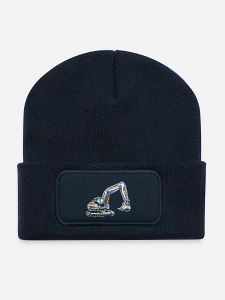 Bagger Chrom-Bagger Bagger Futuristischer Bagger - Recycelte Patch Beanie - French Navy