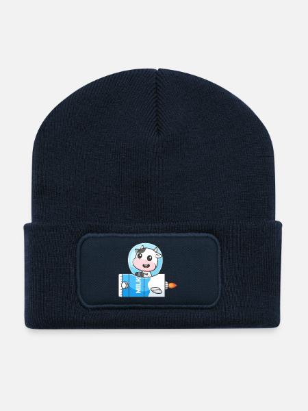 Milk Moon Cow Rocket - Recycled Patch Beanie - french navy