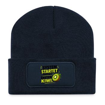 System startet nach der ersten Kiwi - Recycelte Patch Beanie - French Navy - Vorne