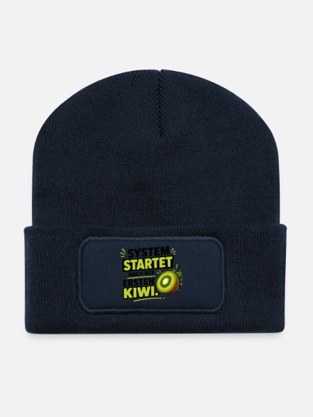 System startet nach der ersten Kiwi - Recycelte Patch Beanie - French Navy