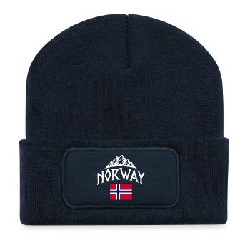 Norway Vacation Norge Fjords Travel Scandinavian - Recycelte Patch Beanie - French Navy - Vorne