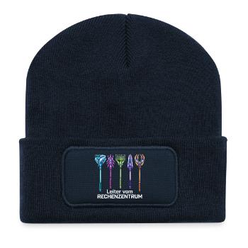 Rechenzentrum Gärtner Garten Gartenarbeit - Recycelte Patch Beanie - French Navy - Vorne