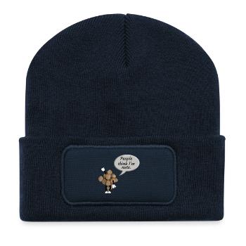  “People think I’m nuts” - Recycled Patch Beanie - french navy - Front