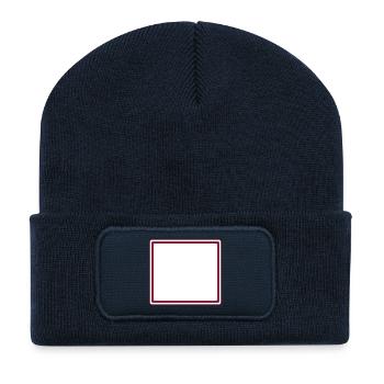 Empty Frame Frame - Add Your Own Text Design - Recycled Patch Beanie - french navy - Front