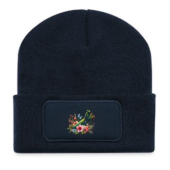 Mante religieuse - Beanie recyclé à patch - bleu marine - Devant