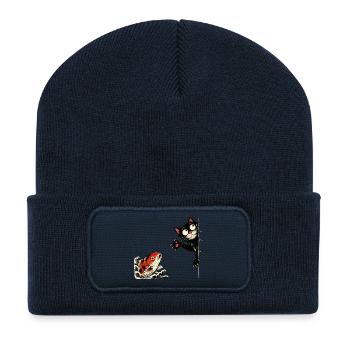 Koi Fish Koi Carp KOI CAT Koi - Recycled Patch Beanie - french navy - Front