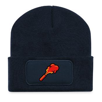 Icône de fumée Pyro du Bengale - Beanie recyclé à patch - bleu marine - Devant