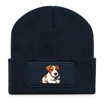 Jack Russel terrier Jack russel Besitzer Jacky - Recycelte Patch Beanie - French Navy - Vorne