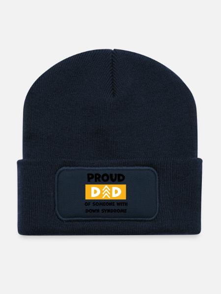 Stolzer Vater von jemandem mit Down-Syndrom - Recycelte Patch Beanie - French Navy