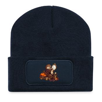 Otter restauriert einen antiken Handspiegel - Recycelte Patch Beanie - French Navy - Vorne