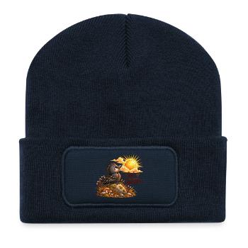 Auf zu neuen Abenteuern - Recycelte Patch Beanie - French Navy - Vorne