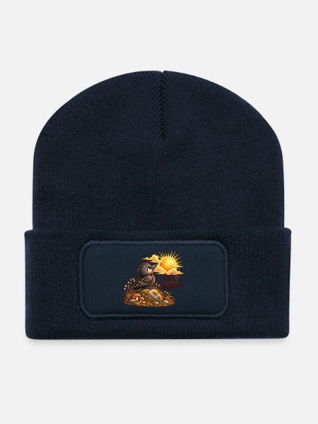 Auf zu neuen Abenteuern - Recycelte Patch Beanie - French Navy