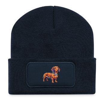 Poly Dackel - Recycelte Patch Beanie - French Navy - Vorne
